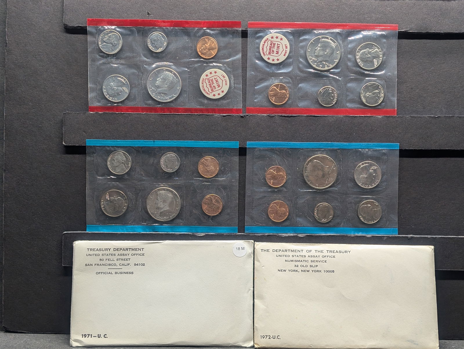 1971 P&D & 1972 P&D United States 11-Coin Mint Sets.  22 Coins. (1 of 9)