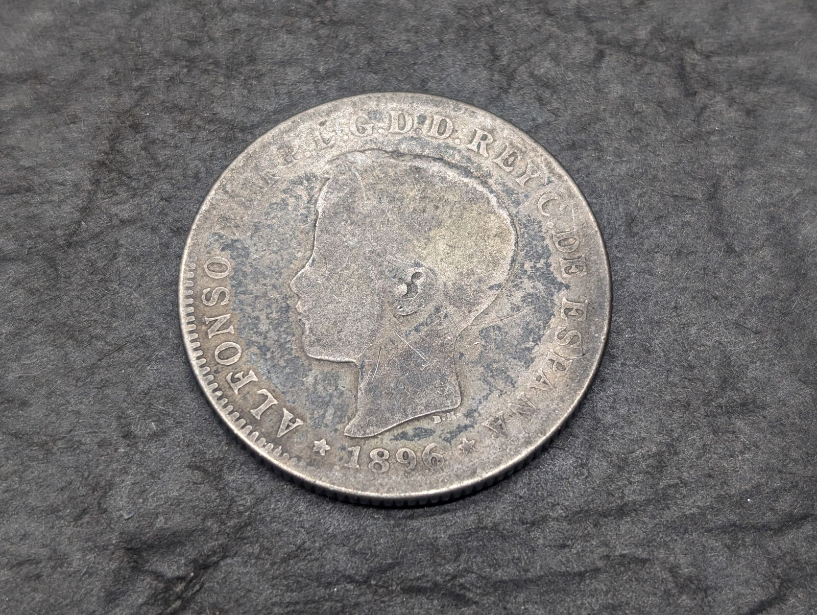 1896 Puerto Rico 40 Centavos Key Date 90% Silver Coin. (1 of 2)