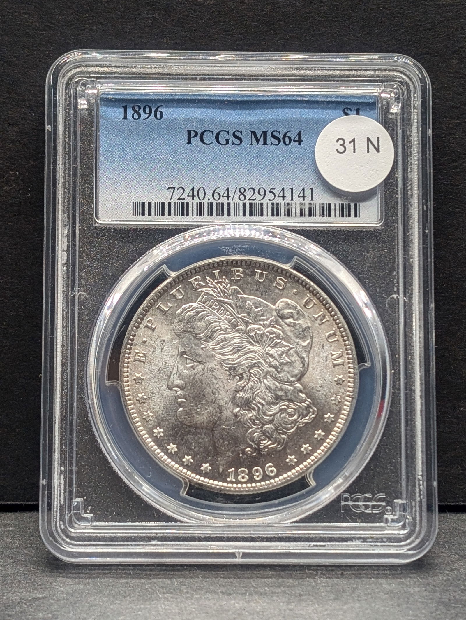 1896 Brilliant Uncirculated Morgan Silver Dollar Graded MS64 By NGC Grading Co. (1 of 4)