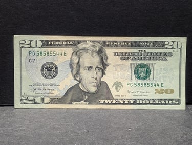 2017A $20 FRN - Trinary Note - Repeater - PG 58585544 E - Chicago