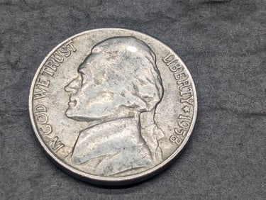 1958 D/D Jefferson Nickels- Inverted D Error