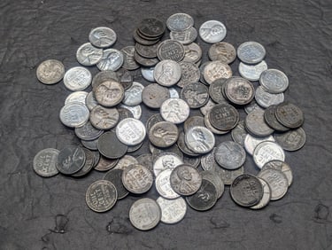 100 1943 Steel Wartime Lincoln Head Wheat Cents.