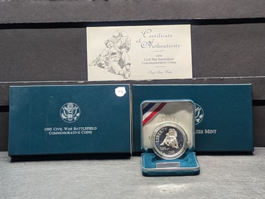 1995-S Civil War Battlefield Proof Silver Dollar OGP