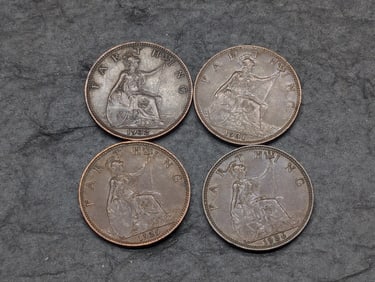 1929, 1931, 1932, 1936 Great Britain Farthings