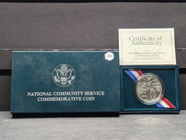 1996-S National Community Service uncirculated Silver Dollar OGP