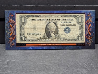 1935 $1 Silver Certificate Glued to display board
