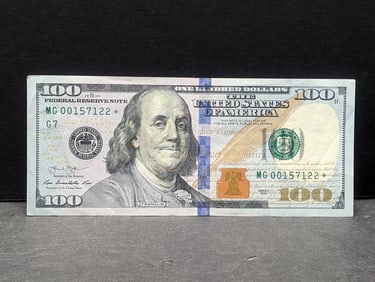2013 $100 FR STAR Note - Lower S.N. MG 00157122* Chicago