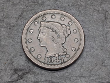 1847 Large Cent Young Head