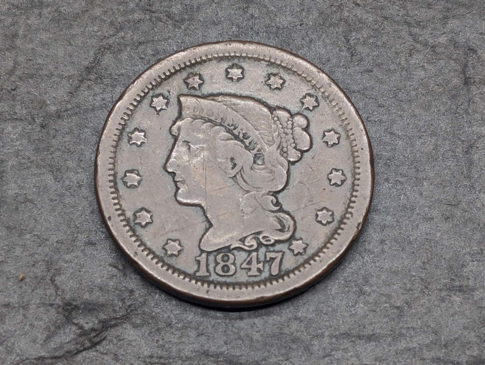 1847 Large Cent Young Head (1 of 2)