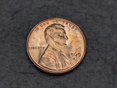 Error- 1969-S Red Lincoln Perry - RE Punched Mint Mark
