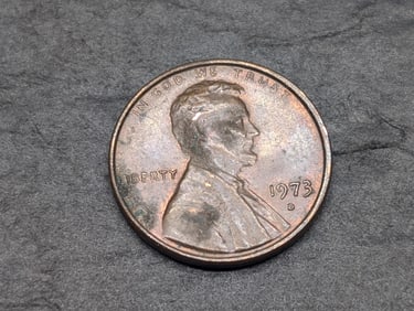 Error 1973-D Lincoln Penny -Woody on Obverse/Missing Letter E on Reverse