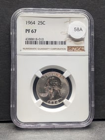 1964 NGC Proof 67 Washington Quarter