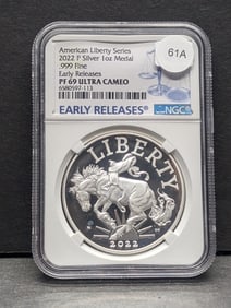 2022-P American Liberty Series 1 oz silver metal PF69 UC by NGC