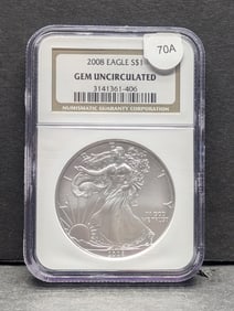 2008 Silver Eagle Gem Uncirculated by NGC