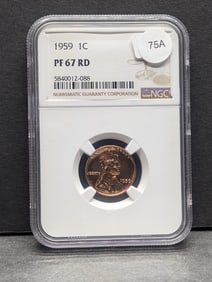 1959-P Lincoln Penny PF 67 RD by NGC
