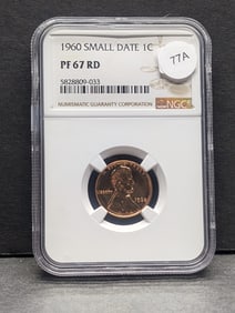 1960 Small Date Lincoln Penny PF 67 RD by NGC