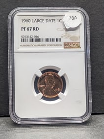 1960 Large Date Lincoln Penny PF 67 RD by NGC