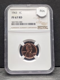 1963 Lincoln Penny PF 67 RD by NGC