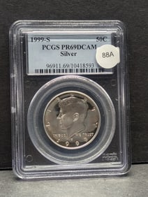 1999-S Kennedy Half Dollar Silver PCGS PR69 DC
