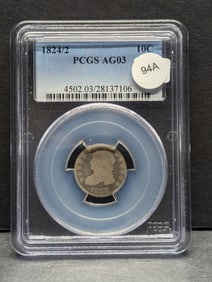 1824/2 Bust Dime PCGS AGO3