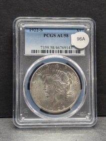 1922-S Peace Dollar PCGS AU58