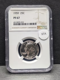 1959 Washington Quarter PF67 by NGC