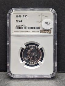 1958 Washington Quarter PF67 by NGC