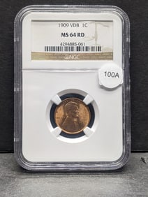 1909 Lincoln VDB Penny MS 64 RD by NGC