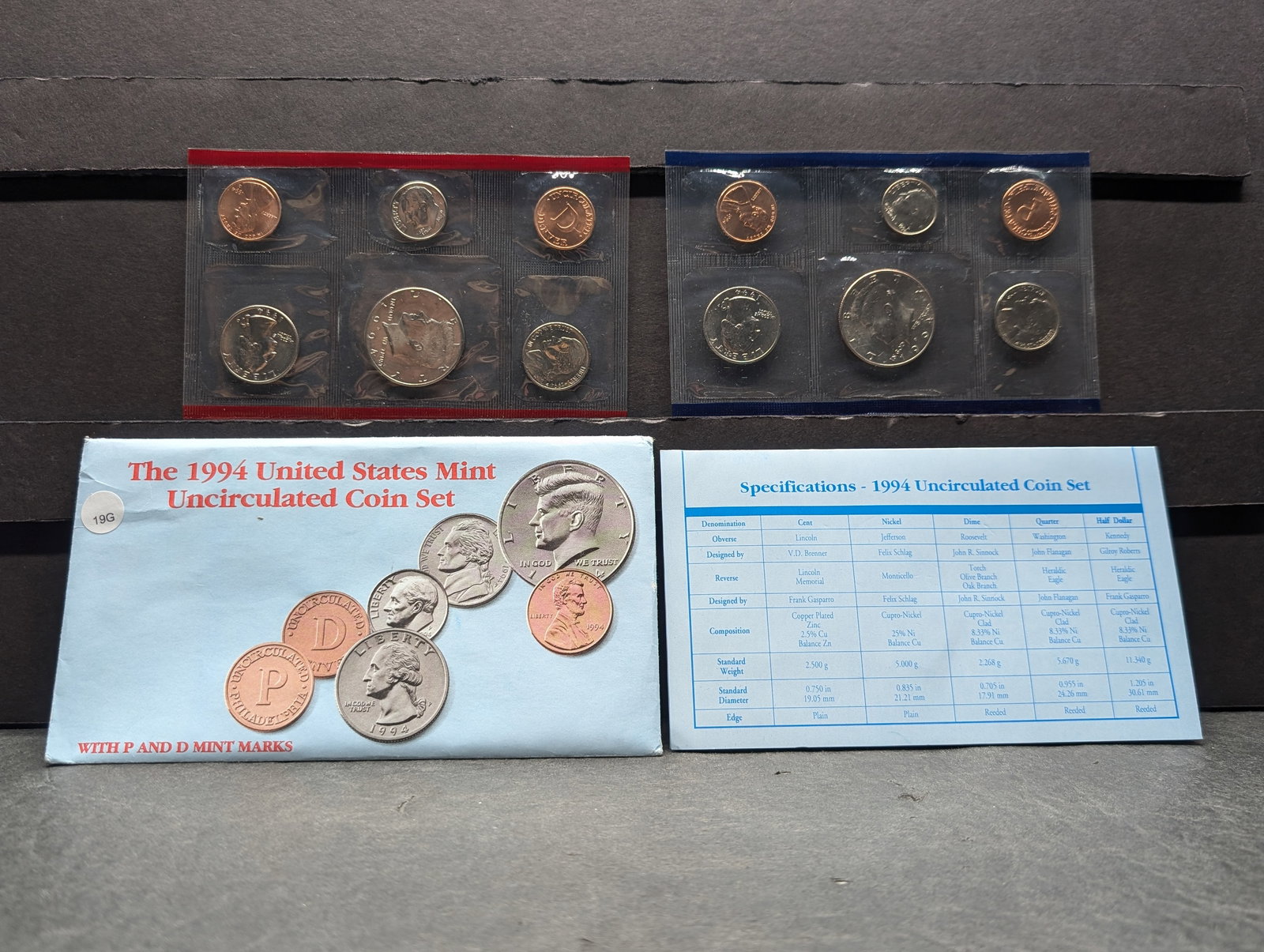 1994 P,D US Mint Uncirculated Coin Set. OGP (1 of 6)