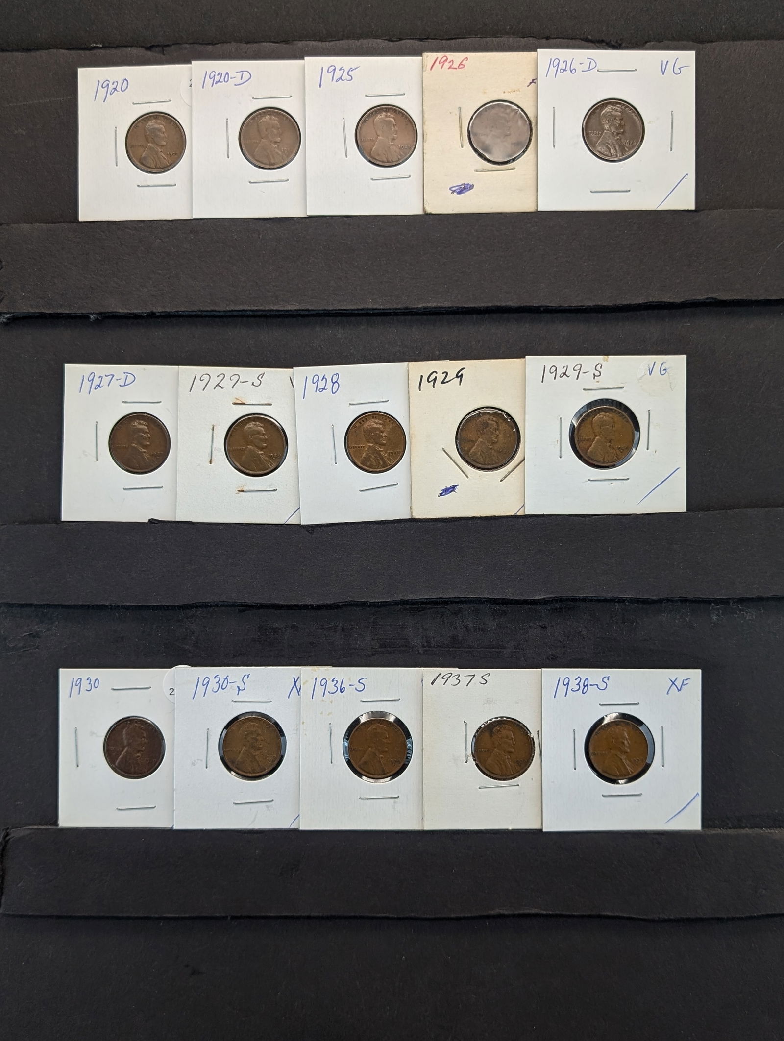 15 Lincoln Wheat Cents 1920 P&D, 1925, 1926 P&D, 1927 D&S, 1928,29, 30, 1929 S, 1930 S, 36 S, 37 (1 of 5)
