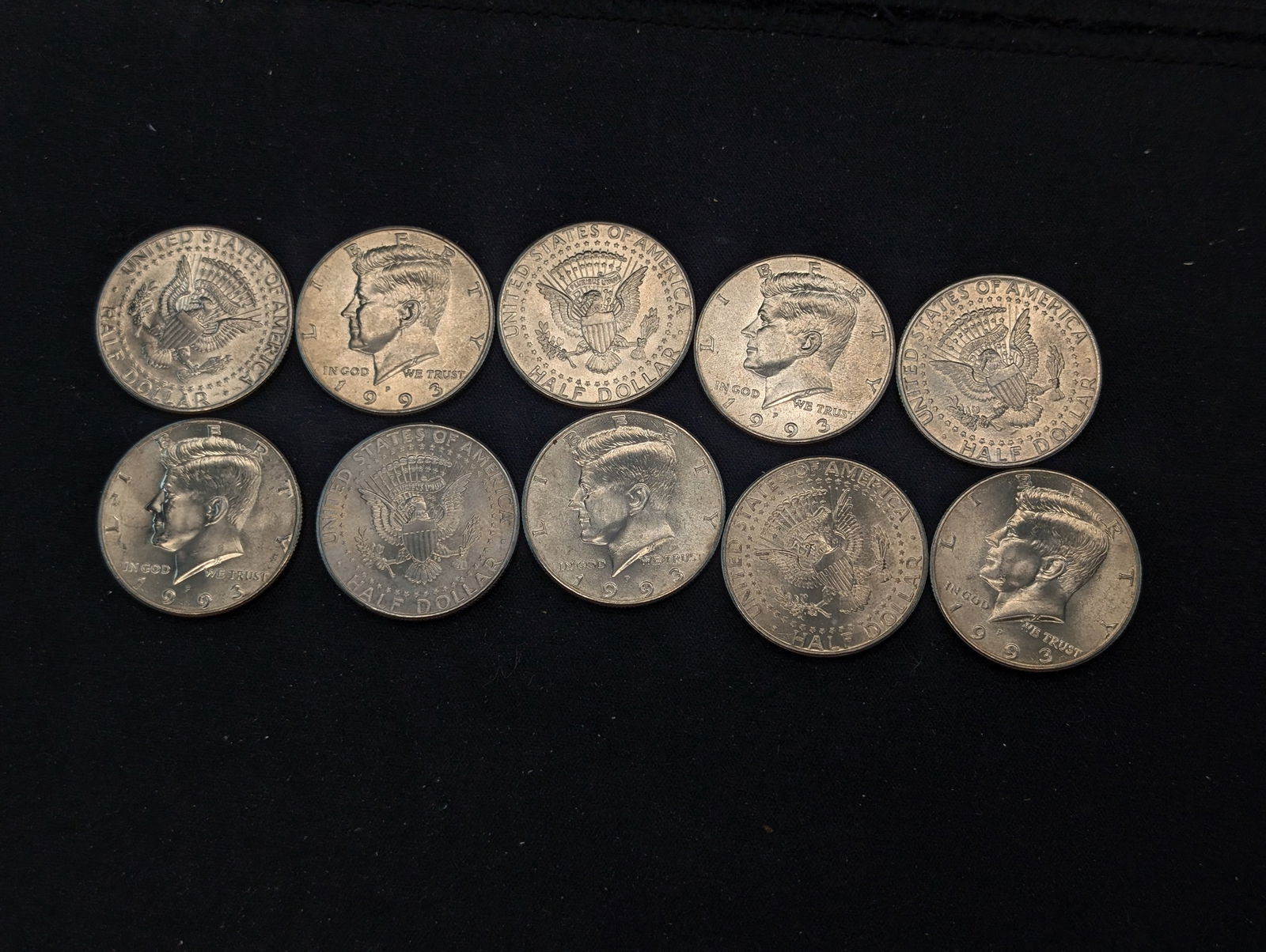 10 - 1993-P  Kennedy Half Dollars (1 of 4)