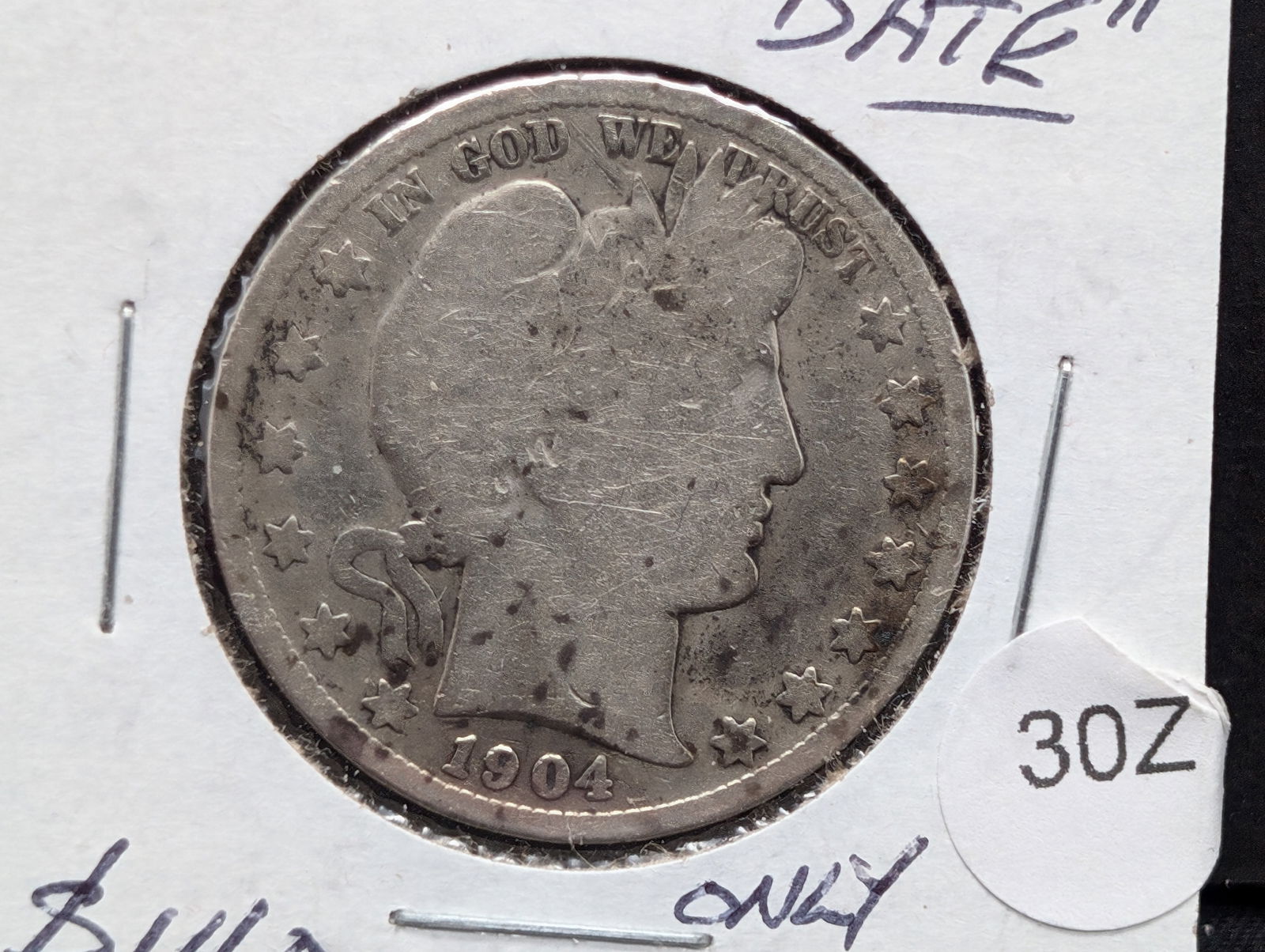 1904-S "Key Date" Barber Half, Only 553K Minted (1 of 3)