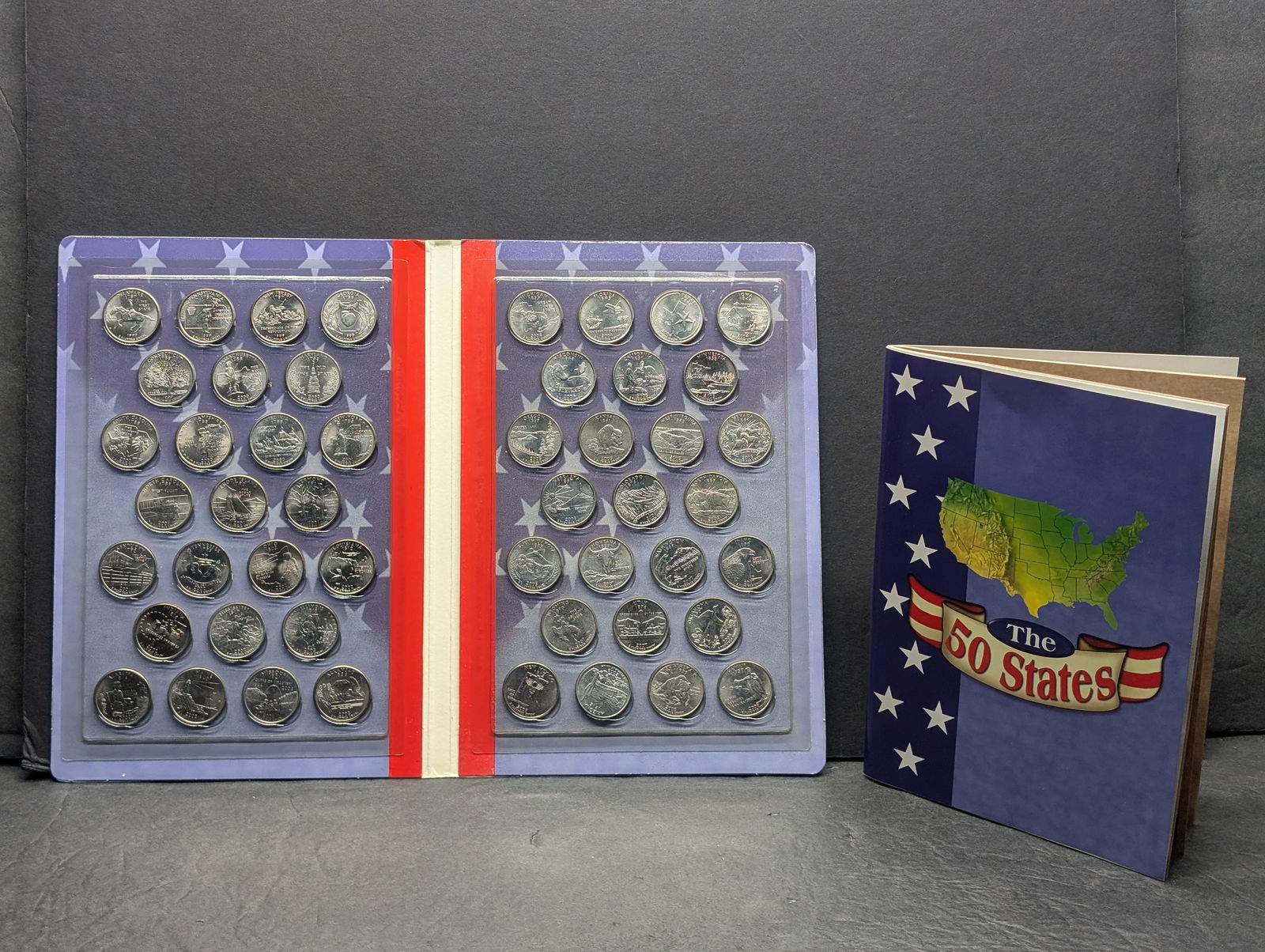 50 States Quarters Folder -With Book & Map Complete. Nice Coins (1 of 5)