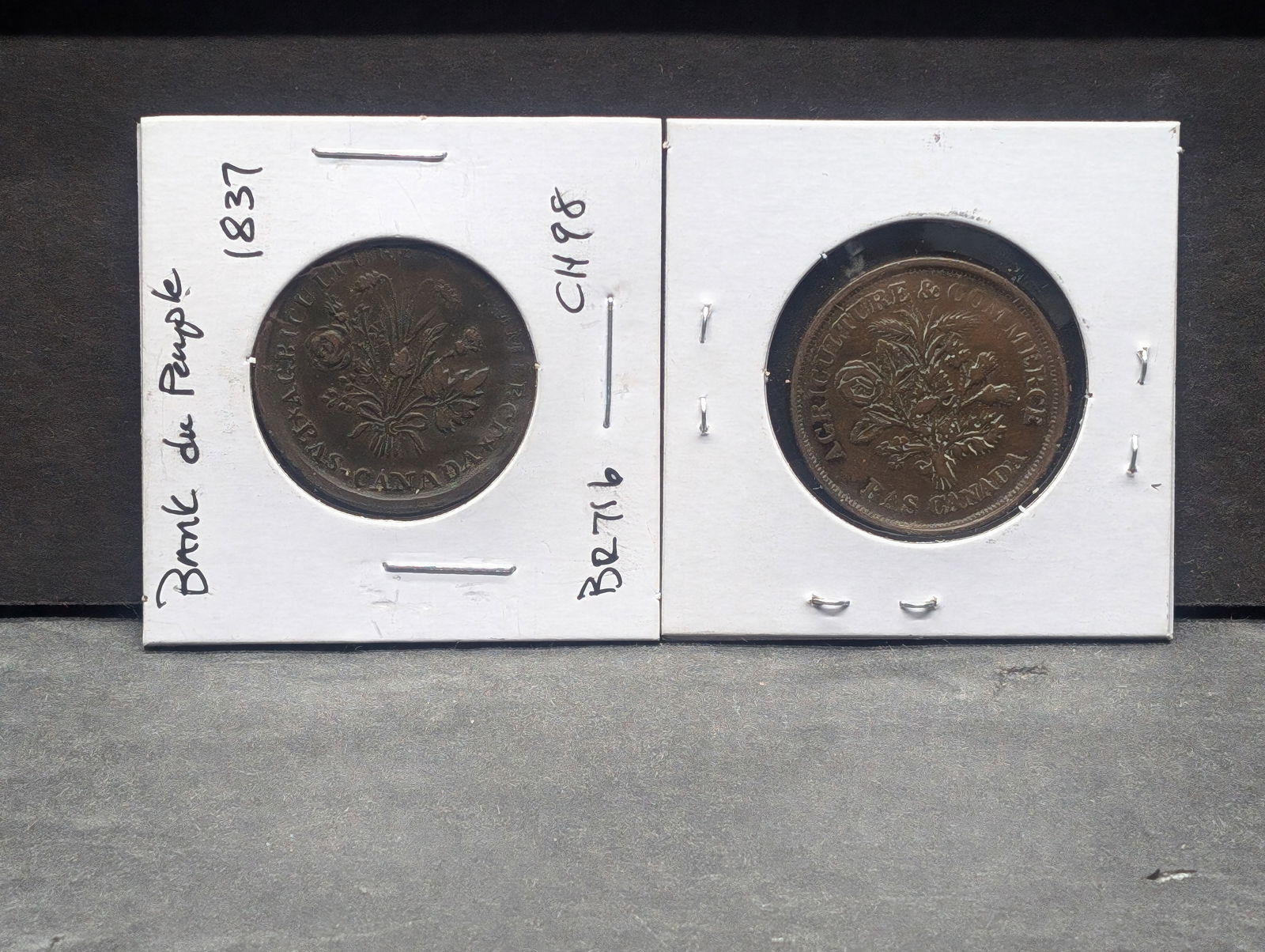 Canadian Provinces 1 Sou, Banque du Peuple Montreal Token - QTY=2 (1 of 2)