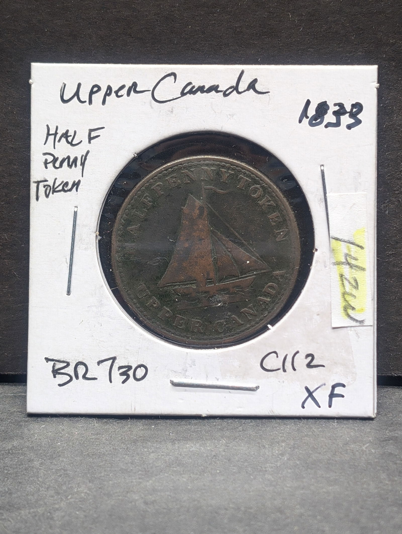 1833 Upper Canada Half-Penny Token (1 of 2)