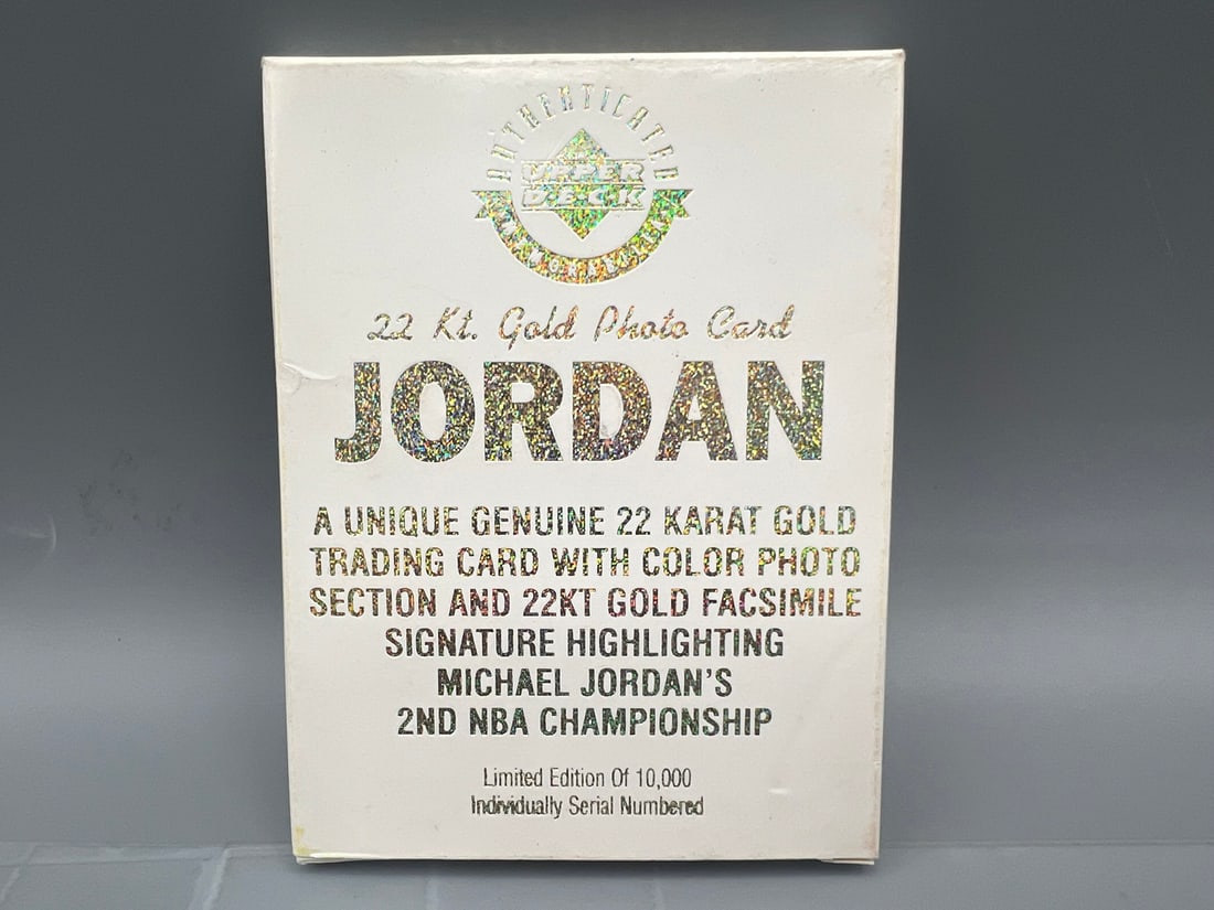 1996 Upper Deck Michael Jordan Commemorative 22kt Gold Foil Card W/ COA (1 of 4)