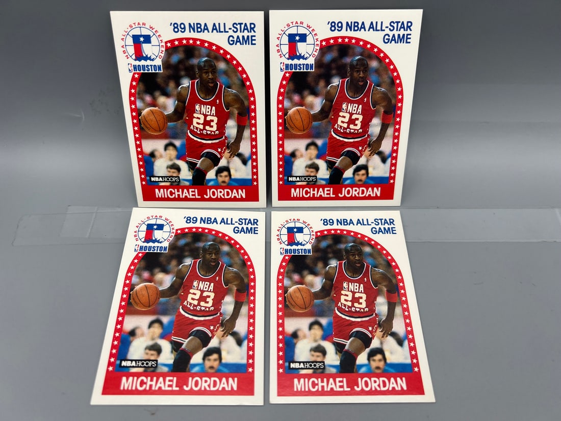 Lot of (4) 1989 Hoops Michael Jordan All Star #21 (1 of 2)