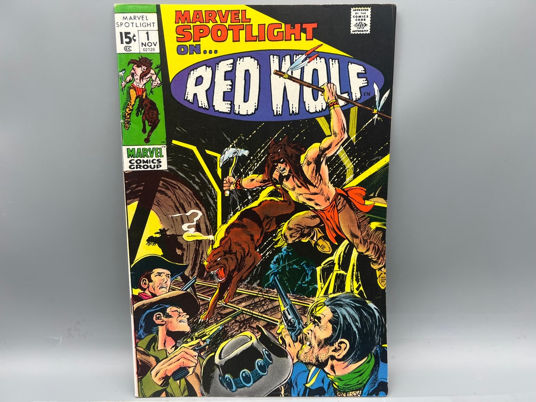 Marvel Spotlight #1 - Red Wolf Origin And First Solo Book - Arnold Schwarzenegger Ad - Neal Adams (1 of 6)