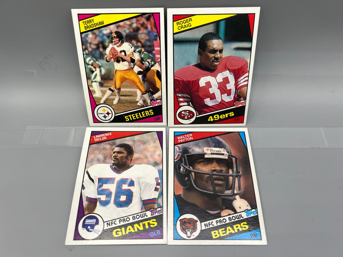 Lot of (4) 1984 Topps Football Star Player Cards - Varying Conditions (1 of 2)