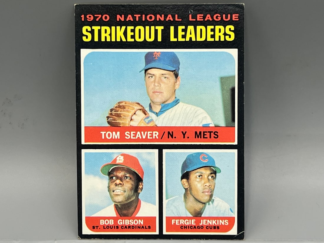 1971 Topps NL Strikeout Leaders Seaver/Gibson/Jenkins #72: 1971 Topps NL Strikeout Leaders Seaver/Gibson/Jenkins #72