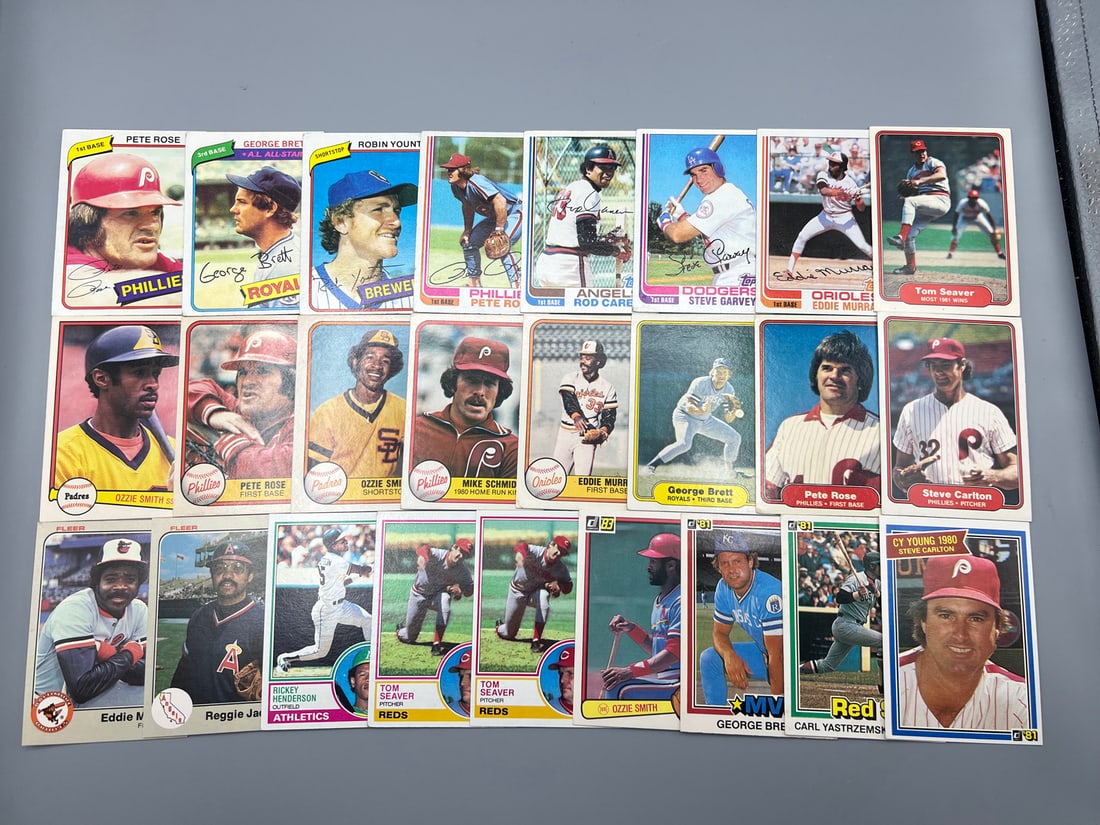 Lot of (25) Assorted 1980's Baseball Star Player Cards - Varying Conditions (1 of 3)
