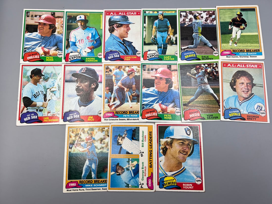 Lot of (15) 1981 Topps Baseball Star Player Cards - Varying Conditions (1 of 4)