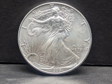 1995 American Silver Eagle. Much better date. BU.