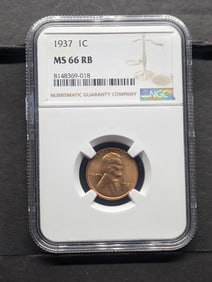1937 Lincoln Wheat Cent - NGC MS66 RB