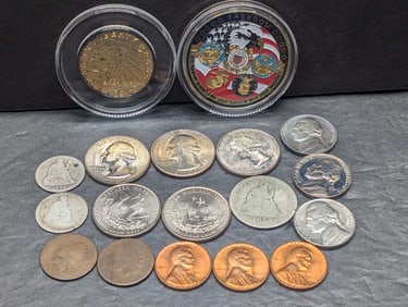 Grab Bag of Modern & Vintage U.S. Coins & Tokens
