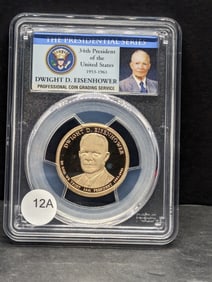 2015-S Eisenhower Presidential $1. Slabbed by PCGS, top grader, as Proof 69, Deep Cameo. Classic