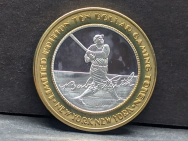 Limited Edition .999 FINE SILVER CENTER New York New York Casino $10 Gaming Token