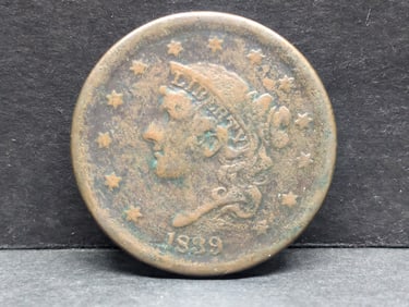 1839 US Large Cent. Fine detail.