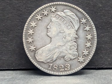 1823 Capped Bust Half. Patched 3 Variety. Very scarce. VF Detail.