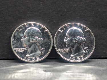 1957 and 1958 Washington Quarters. Choice Proof.